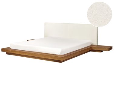 Bett mit Lattenrost Bouclé ZEN 180 x 200 cm Naturfarbene Esche