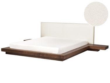 Bett mit Lattenrost Bouclé ZEN 180 x 200 cm Braune Esche