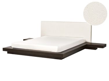 Bett mit Lattenrost Bouclé ZEN 160 x 200 cm Dunkle Esche