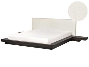 Bett mit Lattenrost Bouclé ZEN 180 x 200 cm Dunkle Esche