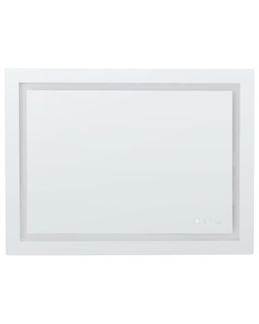 LED-Badezimmer-Spiegel PRENOIS 80 cm 60 cm Silber