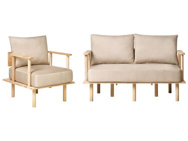 Sofa Set 3-Sitzer ASKER Stoff Sandbeige