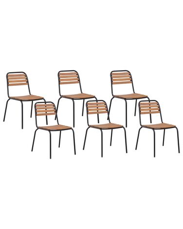 Gartenstuhl 6er Set VALLESE Akazienholz Braun