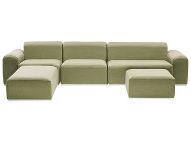 Garden Sofa with Ottoman 7 Seater BATTIFOLLO Olive Green Modular