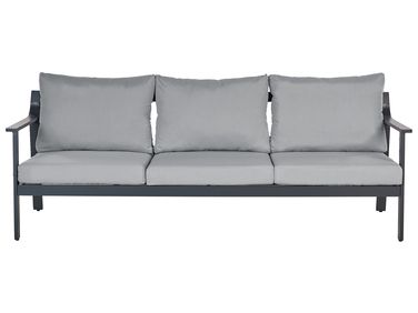 Garden Sofa 3 Seater KIATO Metal Dark Grey