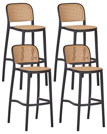 Set mit 4 Barstühlen PLOSE Kunststoff Beige