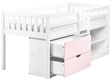 Halbhochbett Holz SUSVILLE 90 x 200 cm Rosa