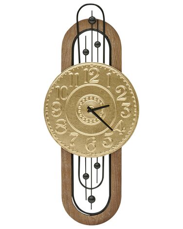 Wall Clock NOBELIUM 36 cm Metal Gold