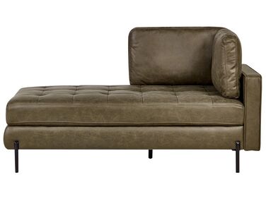 Rechtsseitige Chaiselongue REBAIS Kunstleder Grün