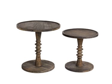 Beistelltisch 2er Set THALIA Mangoholz Dunkelbraun