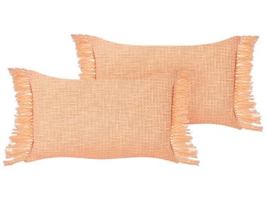 Dekokissen 2er Set TANSY Baumwolle 40 x 60 cm Orange Ohne Muster