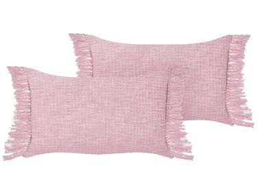 Dekokissen 2er Set TANSY Baumwolle 40 x 60 cm Rosa Ohne Muster