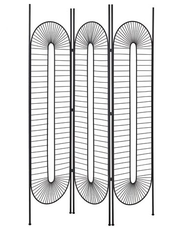 3 Panel Room Divider NOALE Black 135 cm 170 cm