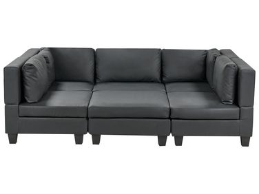 U-förmiges Modulsofa 5-Sitzer UNSTAD Schwarz Kunstleder