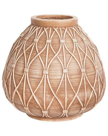 Blumenvase DOMOKOS Keramik 38 cm Hellbraun