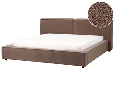Bed Boucle LINARDS 180 x 200 cm (EU Super King) Brown