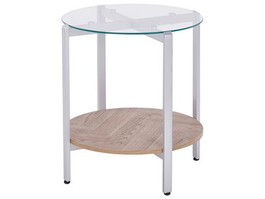 Beistelltisch LOVELL Sicherheitsglas Silber