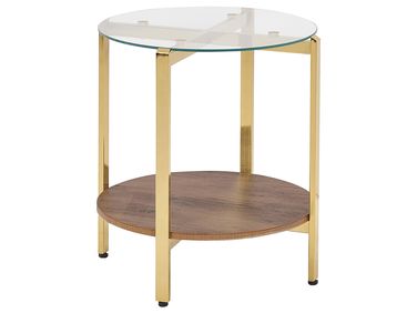 Beistelltisch LOVELL Sicherheitsglas Gold