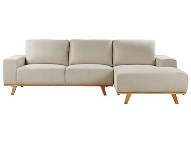 Ecksofa 3-Sitzer NORA Stoff Beige linksseitig