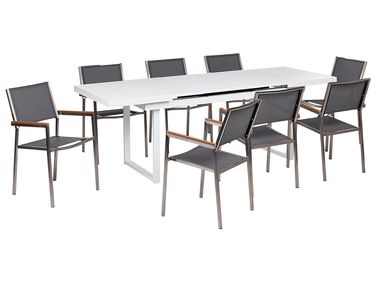 Garden Dining Set 8 Seater VALCANETTO/GROSSETO Grey/ White Metal
