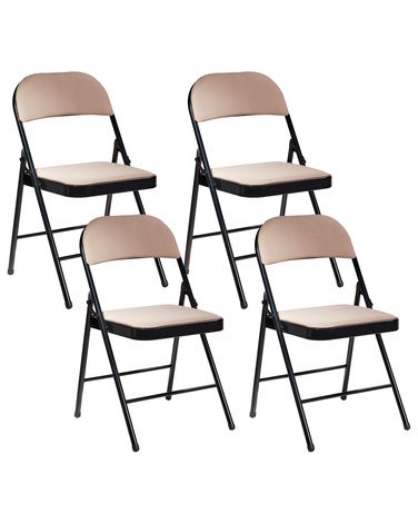 Klappstuhl 4er Set SPARKS Metall Beige / Schwarz