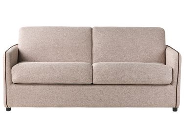 Sofa Bed 2 Seater ISHOJ Fabric Light Brown