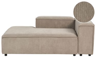 Rechtsseitige Chaiselongue ARDAL Cord Hellbraun