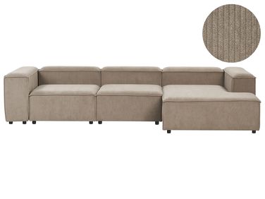Modul Ecksofa 4-Sitzer ARDAL linksseitig Hellbraun Cord
