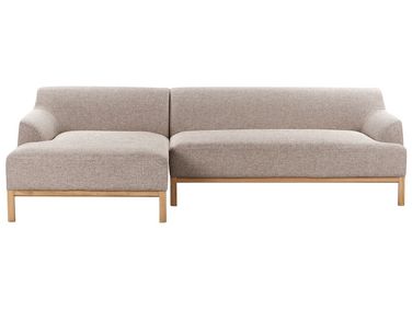 Ecksofa 3-Sitzer SOSJO Stoff Hellbraun rechtsseitig
