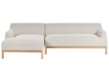 Ecksofa 3-Sitzer SOSJO Stoff Hellbeige rechtsseitig