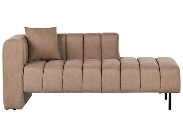 Linksseitige Chaiselongue LANNILS Stoff Hellbraun