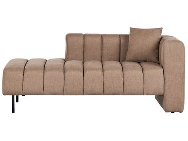Rechtsseitige Chaiselongue LANNILS Stoff Hellbraun
