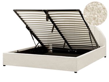 Ottoman Bed CHADENET Boucle Off-White 160 x 200 cm (EU King Size)
