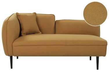 Linksseitige Chaiselongue CHEVANNES Bouclé Senfgelb
