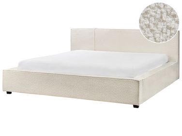 Bed Boucle MIRANDE 180 x 200 cm (EU Super King) Off-White