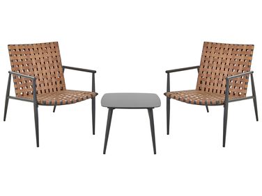 Bistro Set ZIRIA Polyrattan Braun