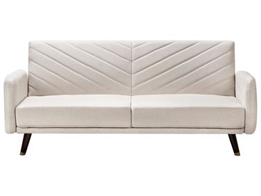Schlafsofa 3-Sitzer SENJA Kunstleinen Hellbeige