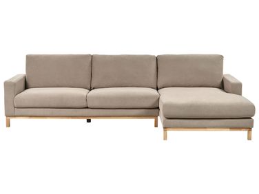 Ecksofa 4-Sitzer SIGGARD Stoff Taupe linksseitig