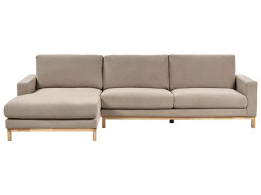Ecksofa 4-Sitzer SIGGARD Stoff Taupe rechtsseitig