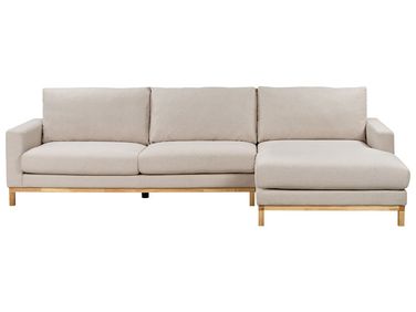 Ecksofa 4-Sitzer SIGGARD Stoff Beige linksseitig