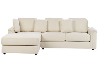 Ecksofa 4-Sitzer KOHLO Stoff Hellbeige rechtsseitig