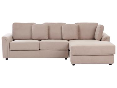 Ecksofa 4-Sitzer KOHLO Stoff Taupe linksseitig