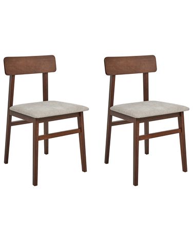 Esszimmerstuhl 2er Set STACY Holz Taupe