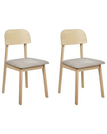 Esszimmerstuhl 2er Set SCANDIA Holz Taupe