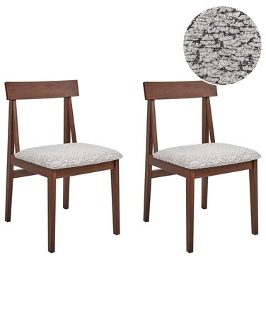 Esszimmerstuhl 2er Set ISLE Holz Braun / Grau