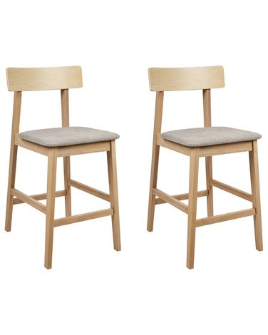 Set mit 2 Barstühlen ISANTI Holz Hellbraun / Taupe