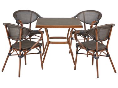 Garden Dining Set 4 Seater CASPRI II Grey Metal