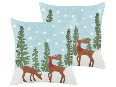 Dekokissen 2er Set PEPPERMINT Baumwolle 45 x 45 cm Hellblau