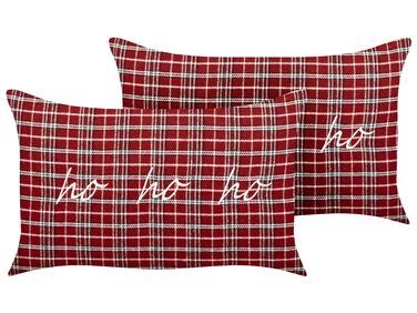 Dekokissen 2er Set MOCHI 30 x 50 cm Rot Weihnachtsmotiv