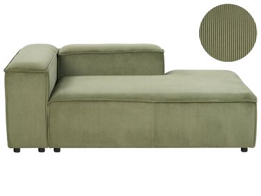 Linksseitige Chaiselongue ARDAL Cord Grün